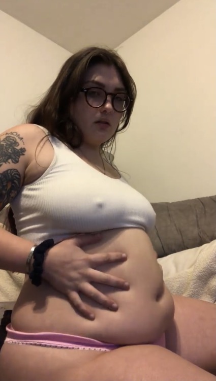 squishwhore:The 30 ish min video (and another from the angle of my computer) of me stuffing my face before these shots is uploading on OF right now… coming soon 😇