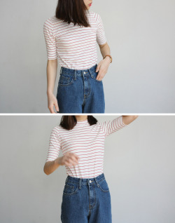 daeum: stripe tention T (RED)21,000원