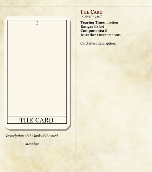 Deck Of Fortunes Card Template