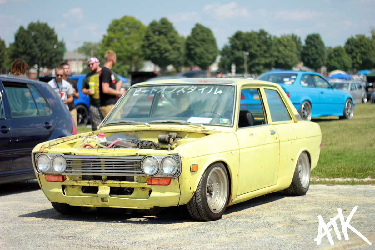 atk-jordan:  Awesome Datsun 510 that KGSIII got stuck and then six people proceeded