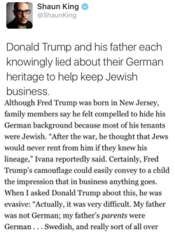 solipstice:  angrybrownwomxxn:  hutchj:  krxs10:  I guess we can now add Lying about his German heritage and being a big fan of Hitler and his teachings as another reason why nobody should vote for Donald Trump   #StayWoke  I’ve been saying that Trump’s