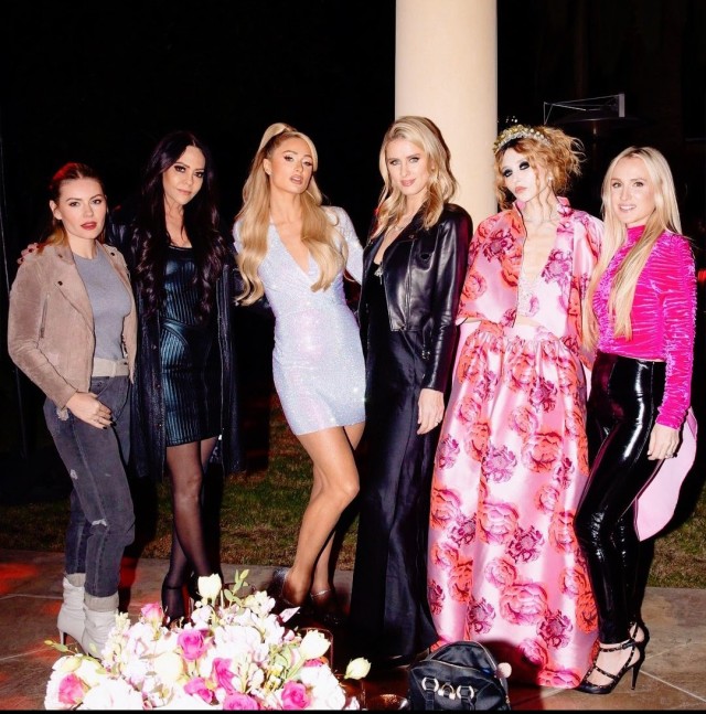 Elisa Cuthbert, Allison Melnick, Paris Hilton, Nicky Hilton, Stacey Bendet and Brooke Wiederhorn at Paris Hilton's 