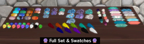 WoW Crystals &amp; Gems Set8 items - Sims 4, base game compatibleAll items: Many swatches | foun