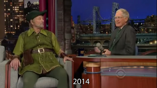 derekzane:  Bill Murray on the Late Show through the years.