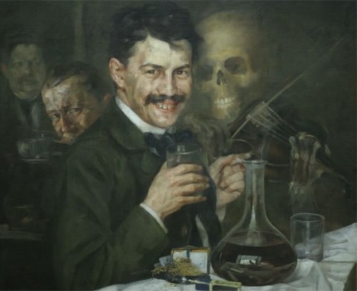 tuonodigenesi:Stevan Aleksić. Self Portrait at the Cafe (1901).