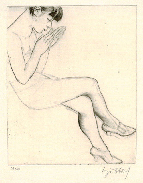 Karl Hubbuch, Martha. Drypoint, 1925