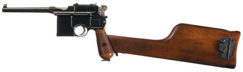 Exceptional Mauser Model 1896 broomhandle pistol with detachable buttstock which doubles as a holste