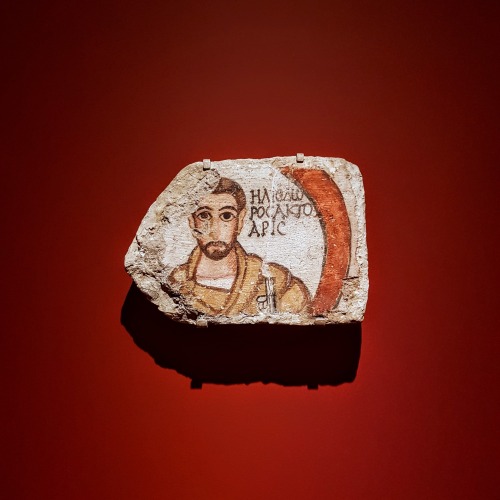 Ceiling Tile with Heliodoros, an Actuarius // 3rd c. CE // Dura-Europos, Syria