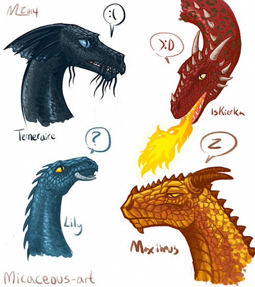 I finished my big picture of many dragons! Getting headshots of giant colorful lizards to be as anim