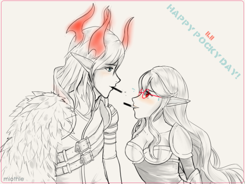 Can’t get enough for Pocky Day :‘3 Gosh I love this couple very much ;w; and height diff