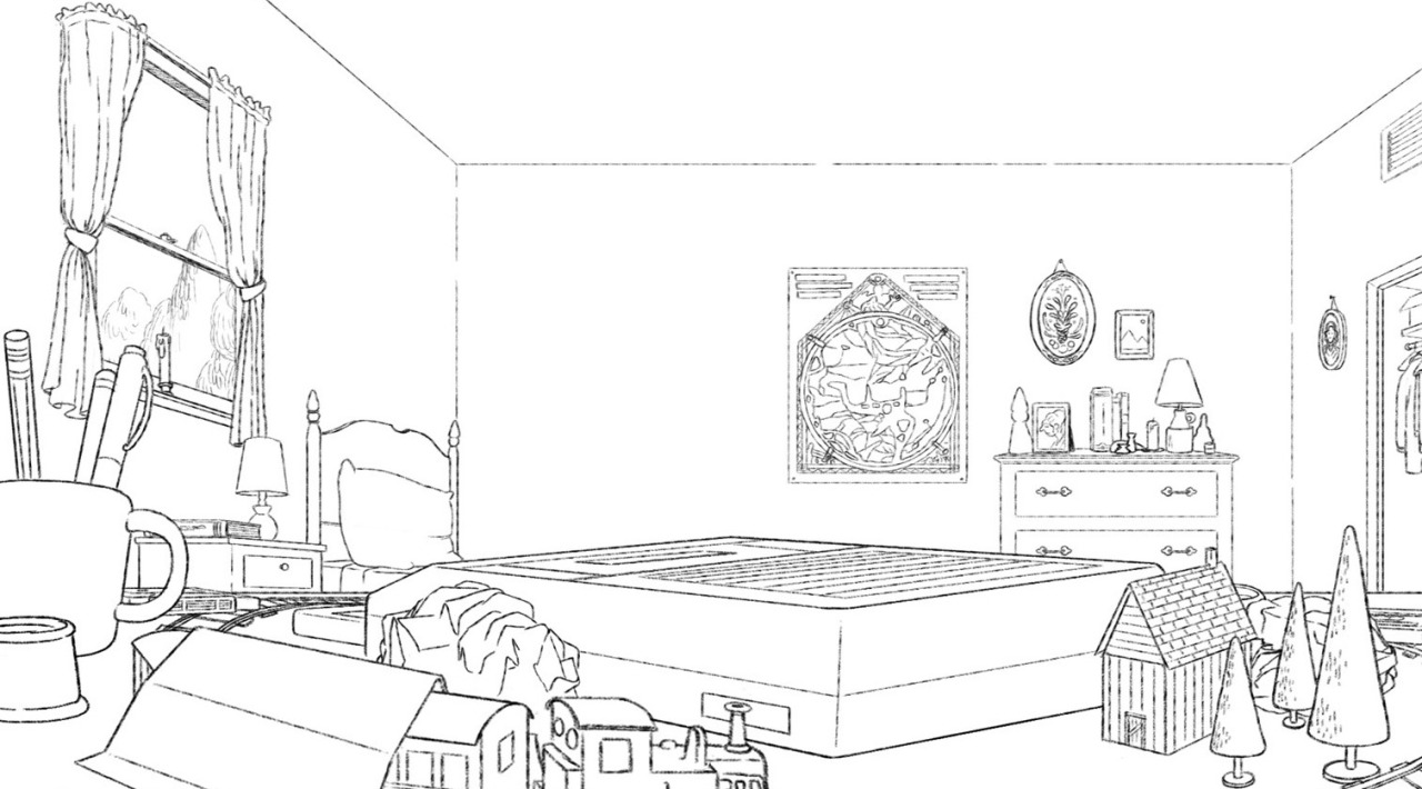 clarkesnyder:  Background layout designs by Clarke Snyder for Cartoon Network’s