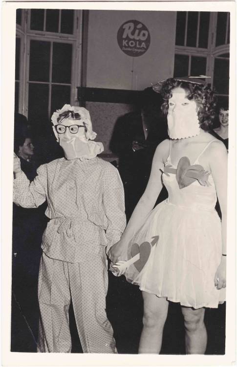 “Maskenball January 26.1.57″ [Masked ball, January 26, 1957]. RPPC available at www.obscuraLA.com