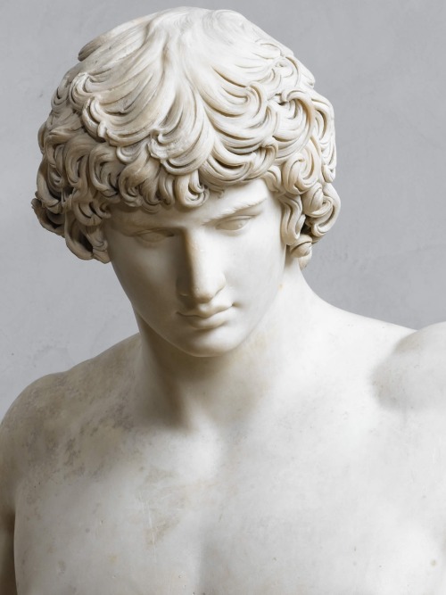 ganymedesrocks:overdose-art:Bust of Antinous (detail) 117-138 A.D.Antinous (also Antinoüs or Antinoö