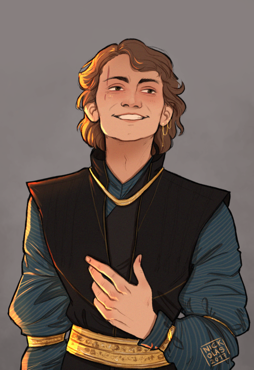 cersell:I wanted to draw happy Anakin… but then I got carried away with this Senator!Anakin A