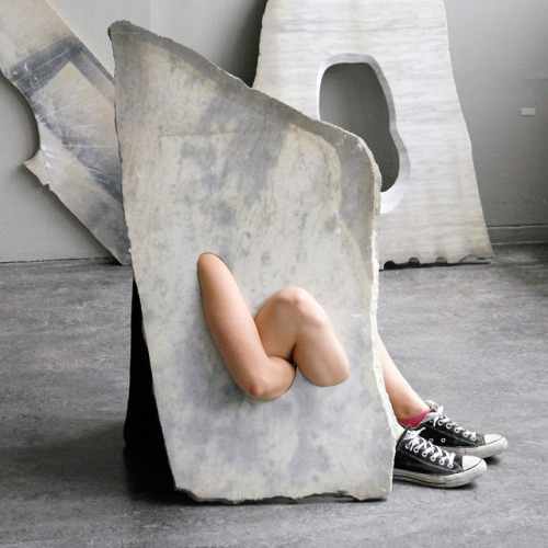 serpentinetigerlily: itscolossal: Human Limbs Mysteriously Emerge from Marble Slabs in Milena Naef&r