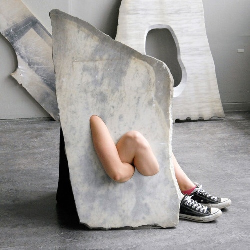 serpentinetigerlily:itscolossal:Human Limbs Mysteriously Emerge from Marble Slabs in Milena Naef&rsq
