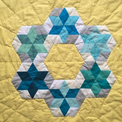 Baby quilt: I’ve been working little by little on a special baby quilt! This quilt is hand-pieced an