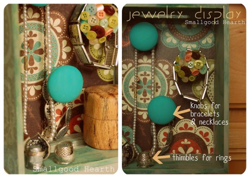 DIY Jewelry Display Box Tutorial from Smallgood Hearth. BLOG DEAD. See tutorial here on the WayBack 