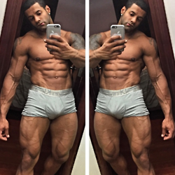 dominicanblackboy:  Gorgeous muscle ass Heat definitely turn up hotness!😍  Perfection!!