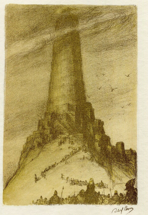 babelziggurat:Tower of Babel. Abel Pfeffermann (aka Pann) (1883-1963), European Jewish painter settl