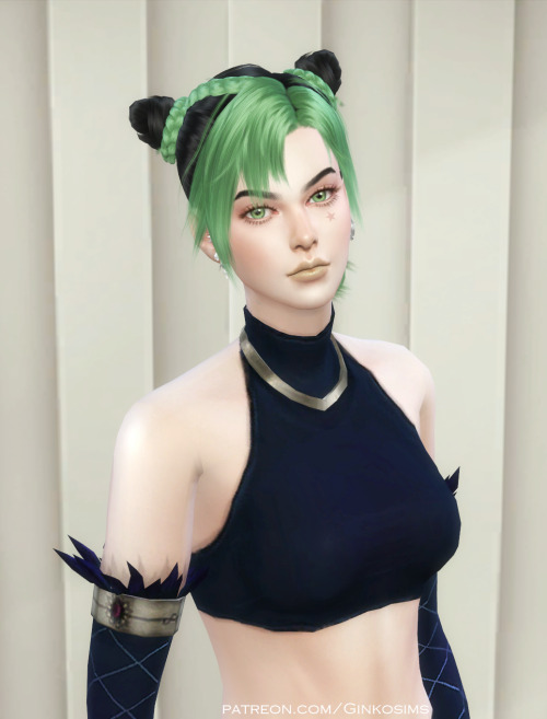 ginko0613: TS4 Female Hair Jolyne + Star Tattoos Inspired from  jojo’s bizarre adventure 24 colors