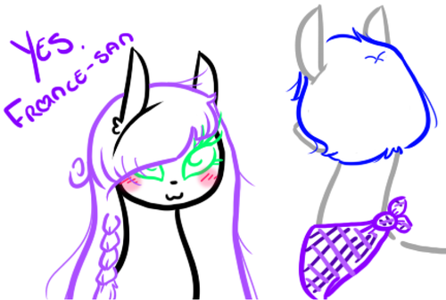 ask-japan-pony:ask-francepony:ask-japan-pony:ask-francepony: “You there Japan?    (Crap)    =3