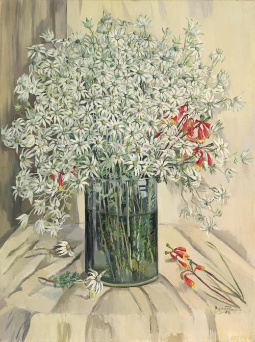 arsvitaest:Margaret Preston, Flannel Flowers, 1938, oil on canvas