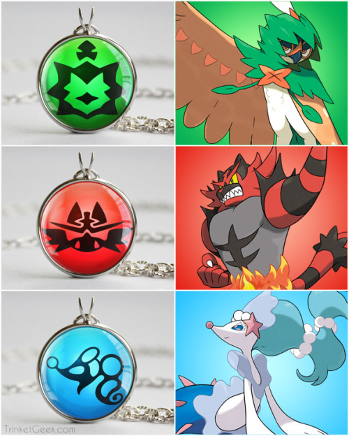 trinketgeek:Pokemon Z-Crystal PendantsZ-Crystal pendants for Decidium, Incinium and PrimariumThese a