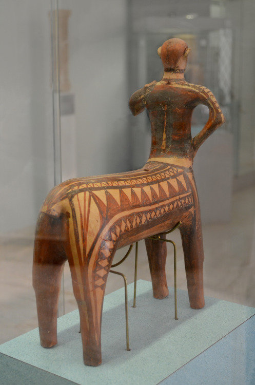 greek-museums:Archaeological Museum of Eretria:Terracotta figurine of a centaur (950-900 B.C), from 