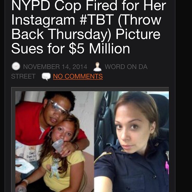 virtuous-goddess:  youngestlord:  This police officer got fired for posting a TBT