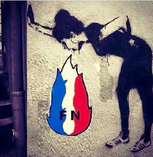 soupmagazine:Stop FNSymbol above is the logo of the far right National Front in France.