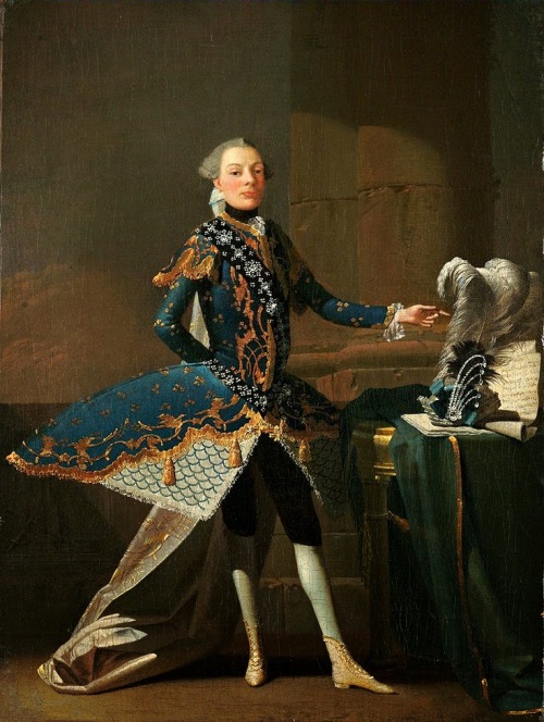 coraltigerpizza: Charles Joseph Flipart, Portrait of Signor Scalzi (castrati), c 1730–40. Portrait of Carlo Scalzi in costume for the role of Sirbace in the opera Rosbale by Niccolò Porpora.