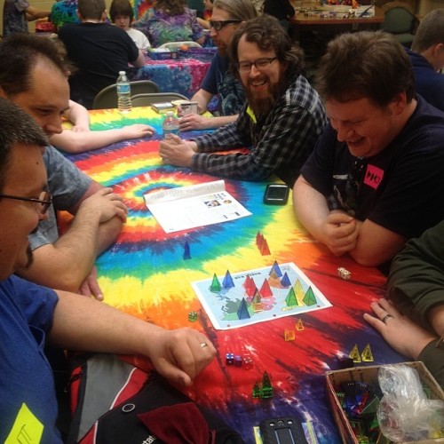 Nerdarchy rocking the Looney Lounge.#fluxx #nerdarchy #looneylabs #looneylounge #tabletopday