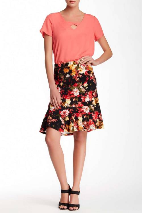 Tulip Ponte Printed Skirt