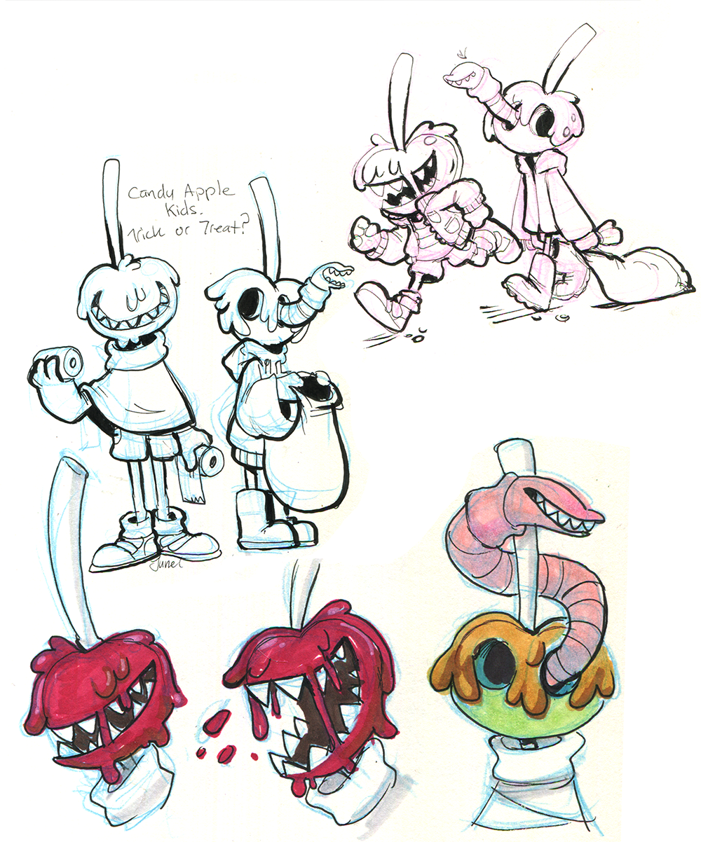 merrimonster:  My WIP for the @objectheadzine project. Decided to go with some trick-or-treating