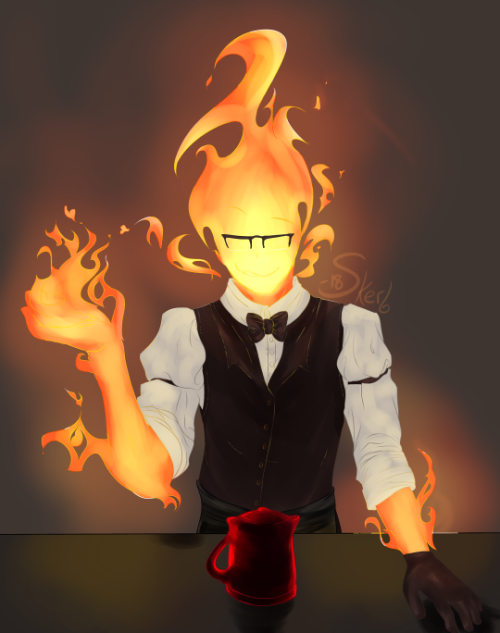 skerbb:* Grillby offers you some tea.