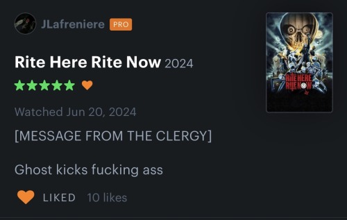 A Few Of My Fave Letterboxd Reviews Of Rite Here Right Now Pt 2.