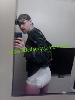 superlittledaddy:  5:30am and getting ready to go to my appointment.  hot country man in diapers