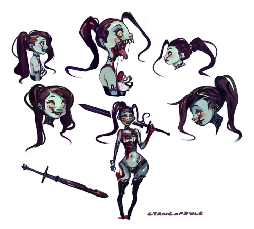 cyancapsule:  Old undead girl doodles and stuff previously posted to my Twitter!Find me on Twitter where I try to post something daily! Support me on Patreon for new PSDs & sketch batches!You can find previous Patreon rewards on my Gumroad! 