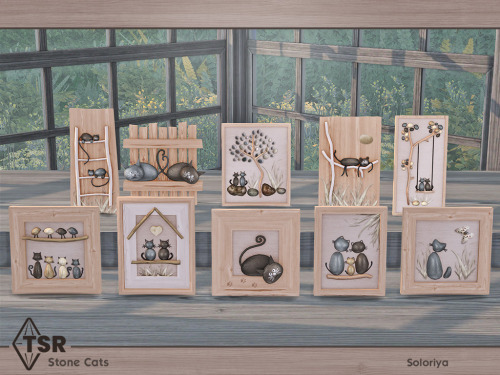 soloriya:soloriya:***Stone Cats*** Sims 4. Has 4 color palettes, includes 10 objects. Everything can