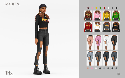 Trix Outfit PackFor a bit edgier simmies!This pack includes both jeans and crop top as separate pack