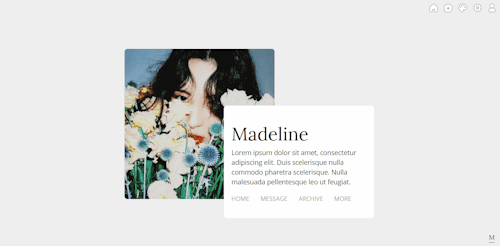 monthms: premium theme : madeline preview | buy for $12 Terms of use Minimalist theme with asymetric