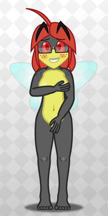 A gift for @cobaltclaw, of his cute bug girl Carol!