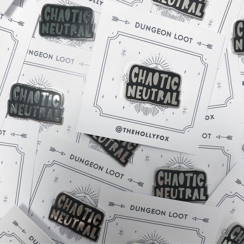 thehollyfox: Chaotic Neutral pins are now available on my store!Limited stock available.