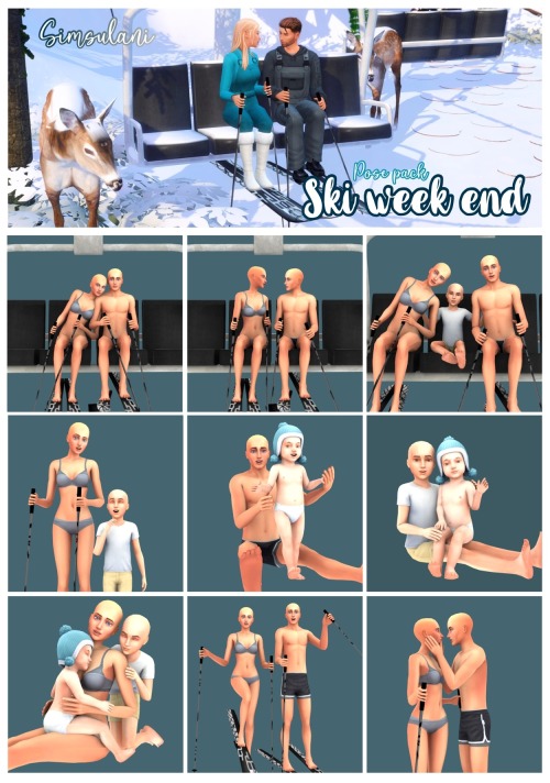 #195 Pose Pack - Ski week end・9 poses•  Andrews Pose Player  • Teleport any simPatreon : Here (thank