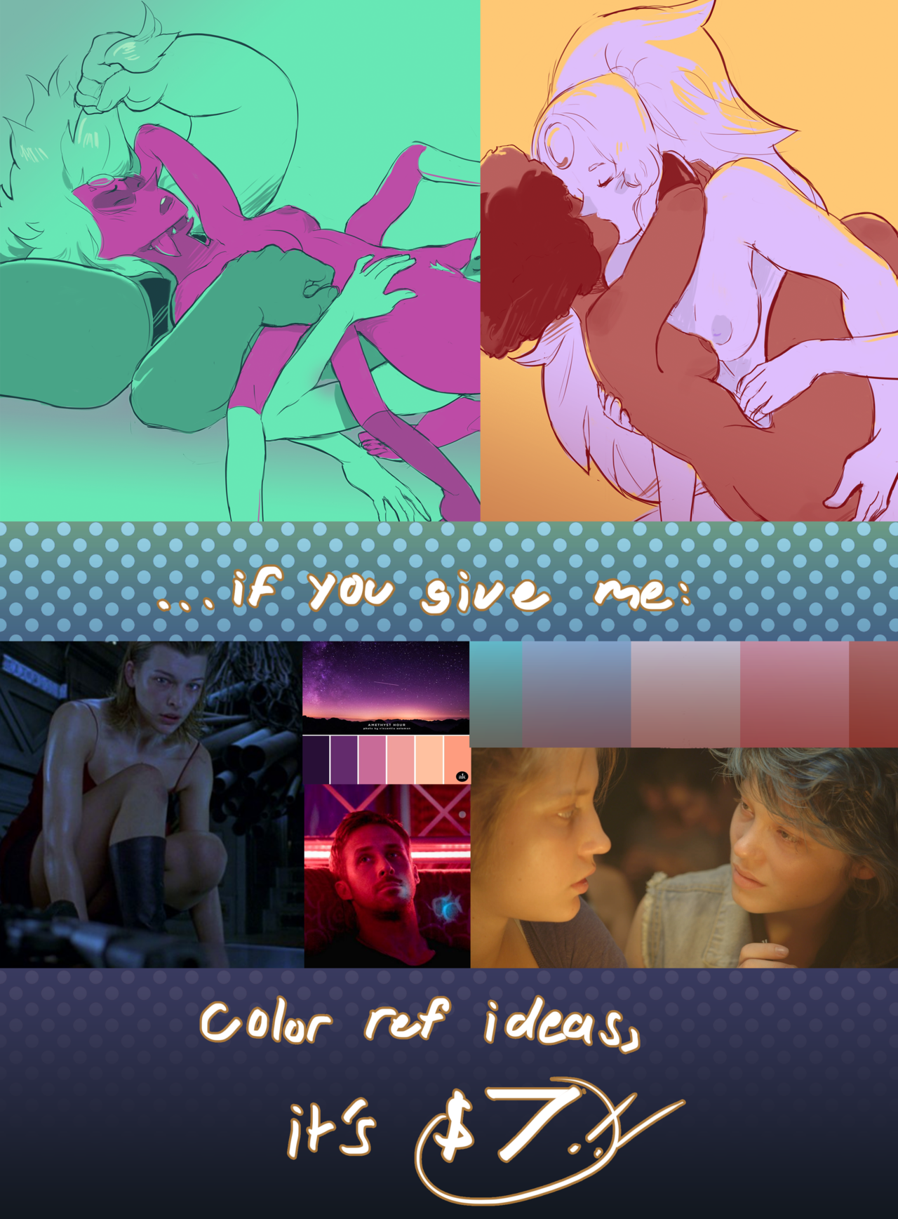 So I’m opening up commissions if anyone would like to buy these sketch/minimal