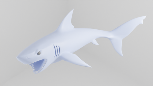 Poly-modeled a shark and my husband helped me rig it :D Shaaaaaaaark!