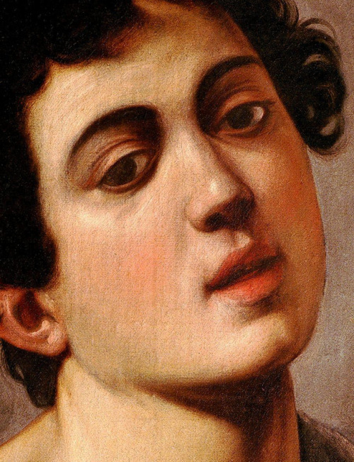 Details from three paintings that represent pivotal moments in Caravaggio’s artistic maturity,