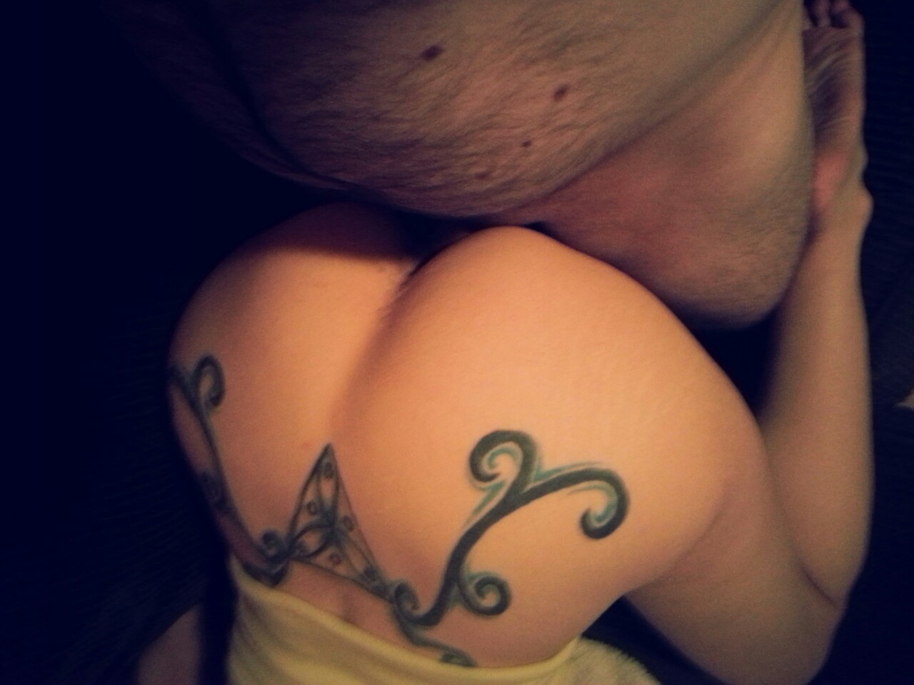 soulgeeker:  She pushed me down on the couch and feel to her knees… She told me