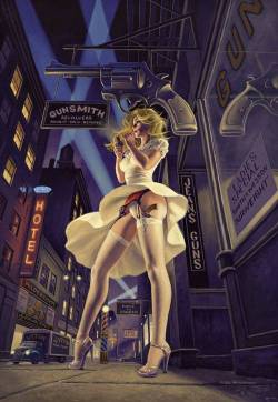 artbeautypaintings:  Saturday night special - Greg Hildebrandt 